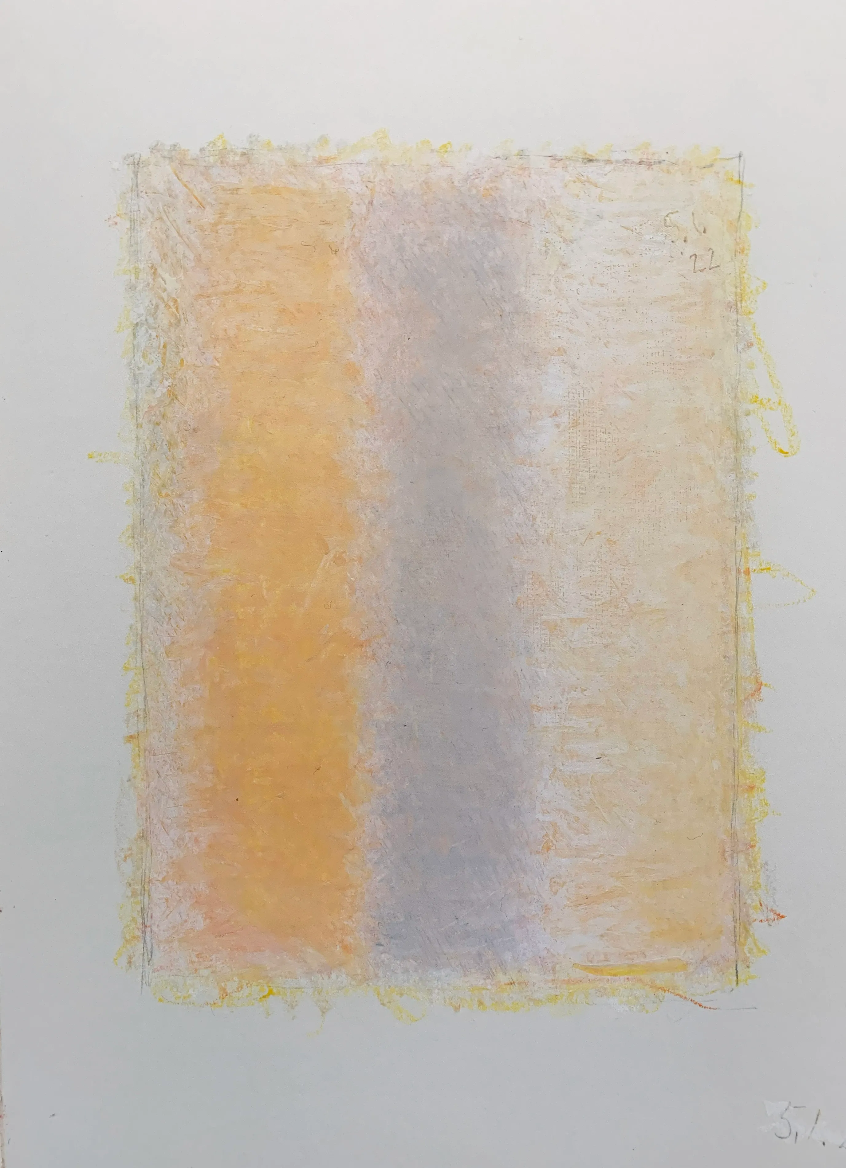 Bernward Heinze: Skizze, 2022, 24,5 x 18,5 cm, Ölpastell auf Papier