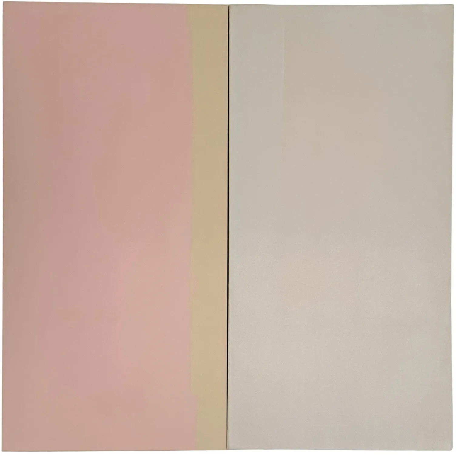 Bernward Heinze: Rosa, Weiß und Nessel, 2006, 120 x 60 cm (Diptychon), Ölfarbe auf Nessel