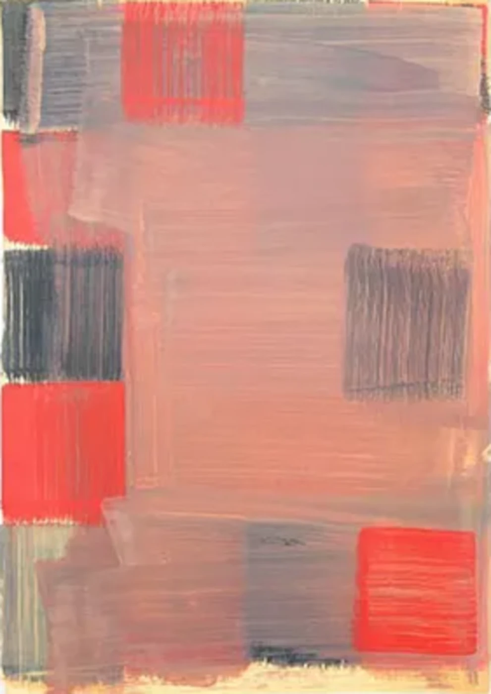 Bernward Heinze: Rot und Schwarz, 2003, 100 x 70 cm, Ölfarbe auf Papier