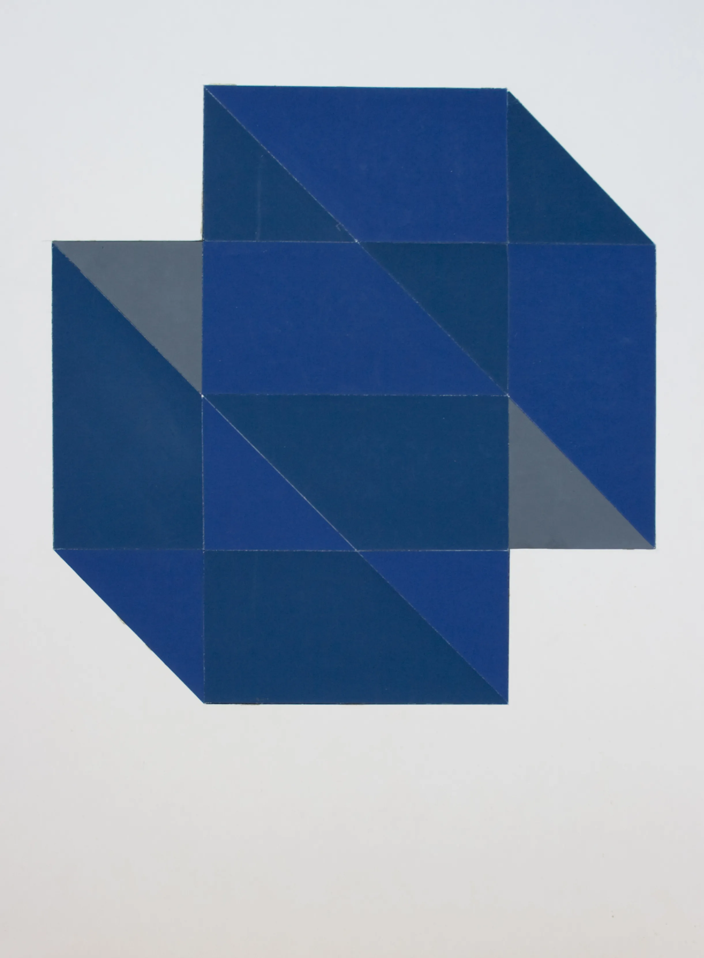Bernward Heinze: Kippfigur, 1970, 24 x 23 cm, Kollage, nach Josef Albers