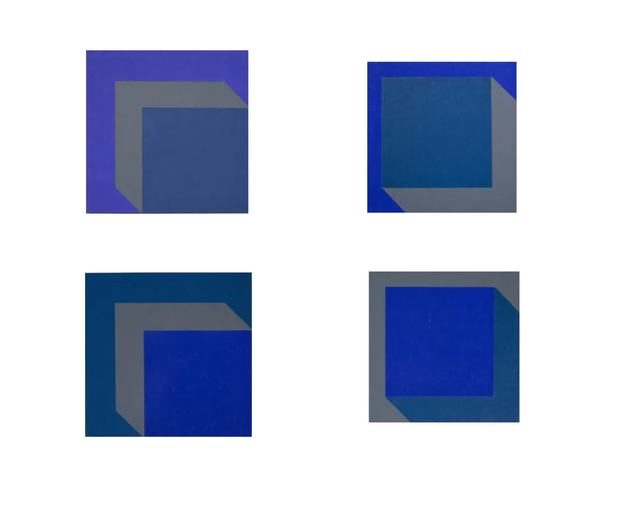 Bernward Heinze: Raum und Farbe, 1970, 18,5 x 18,5 cm / 17 x 17 cm, Kollage mit HKS-Papier