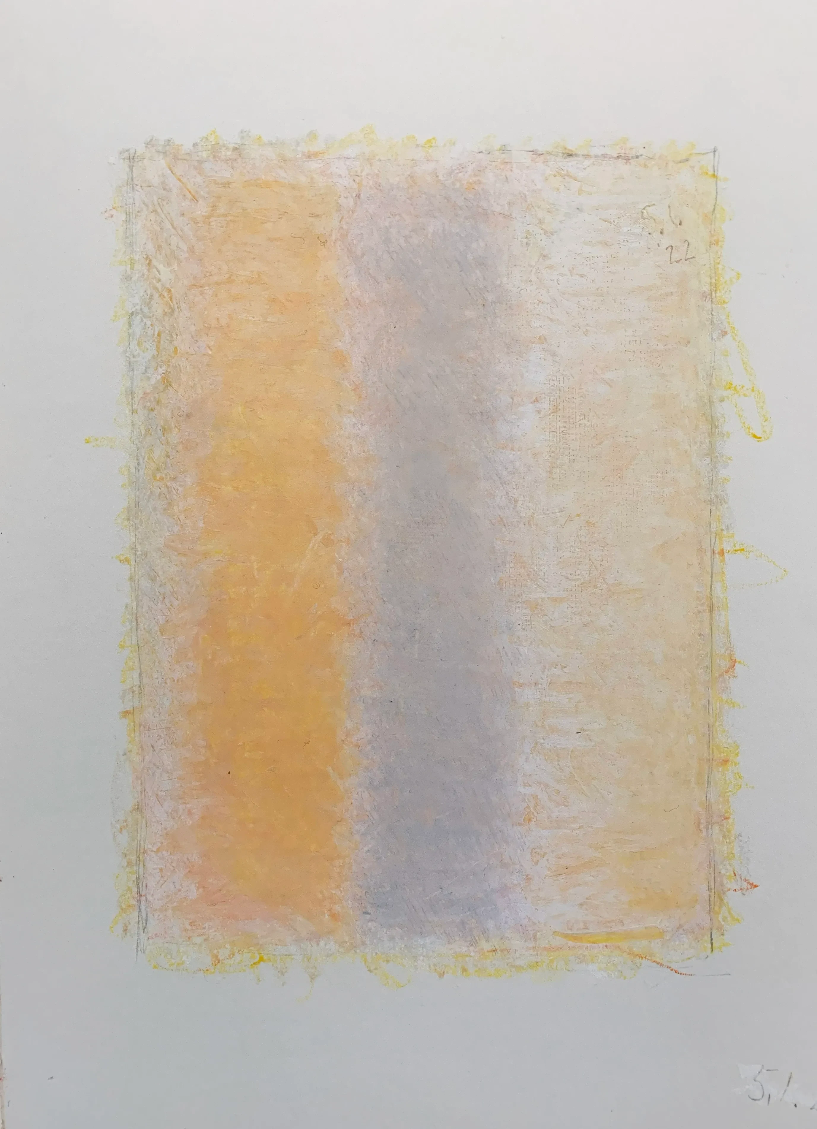 Bernward Heinze: Skizze, 2022, 24,5 x 18,5 cm, Ölpastell auf Papier