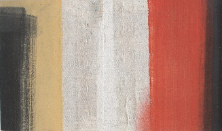 Bernward Heinze: Collage, 2003, 31,5 x 52 cm, Ölfarbe auf Leinwand