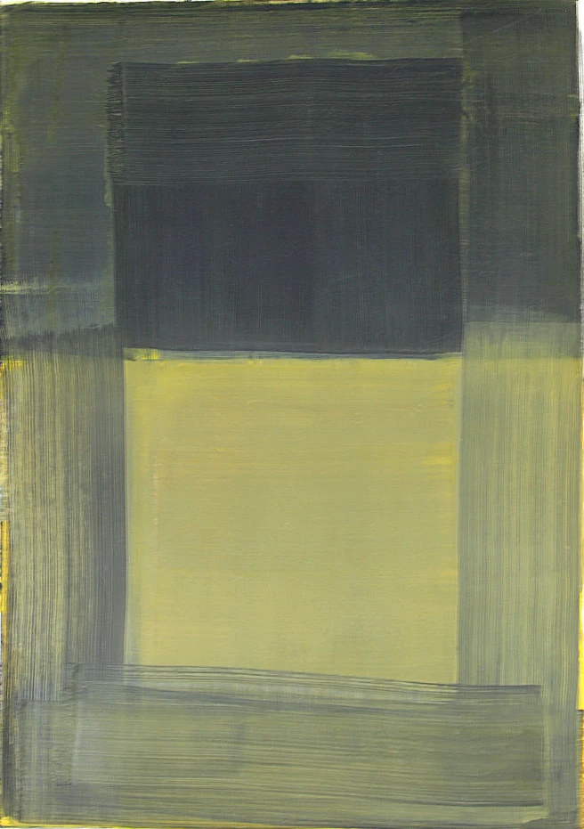 Bernward Heinze: Gelb und Schwarz, 2006, 100 x 70 cm, Ölfarbe auf Papier