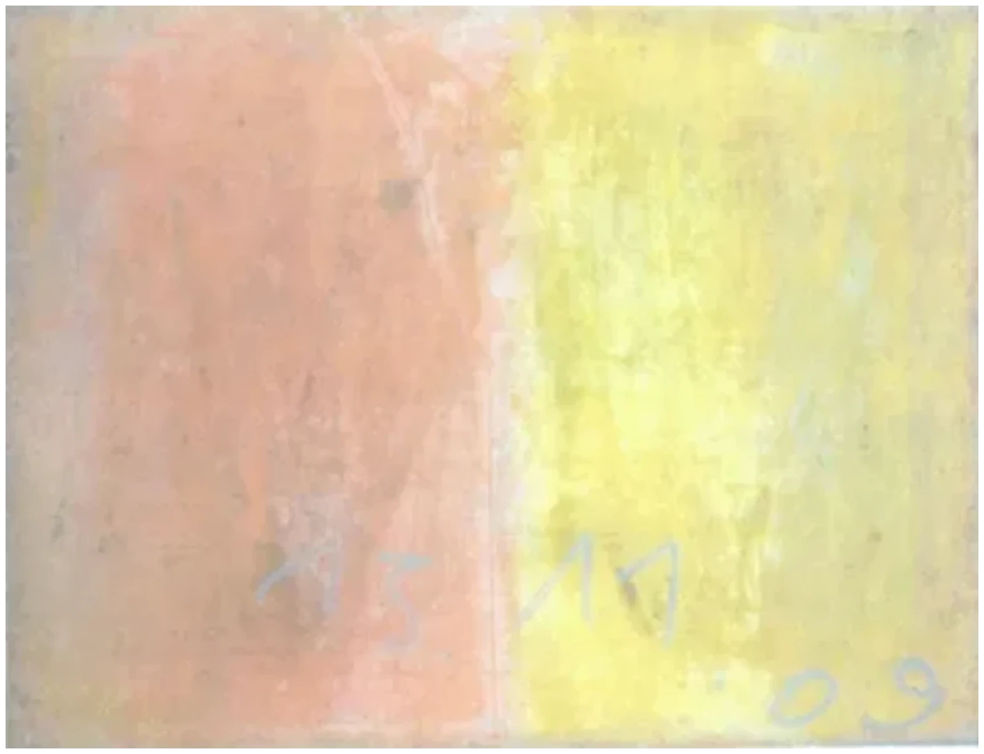 Bernward Heinze: Indischrot und Neapelgelb, 2010, 49 x 63 cm, Ölpastell auf Ingrespapier