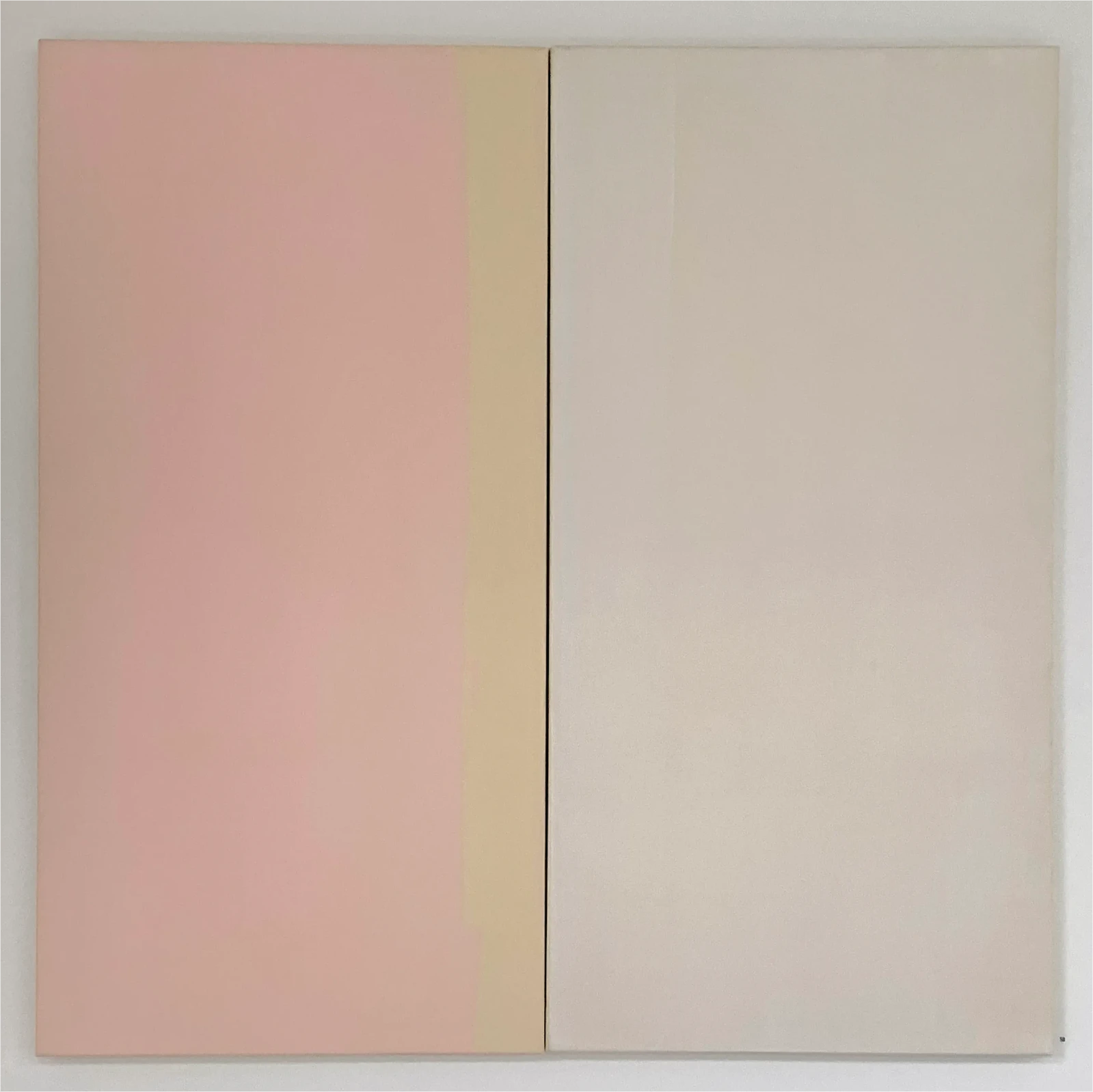 Bernward Heinze: Rosa, Weiß und Nessel, 2006, 120 x 60 cm (Diptychon), Ölfarbe auf Nessel