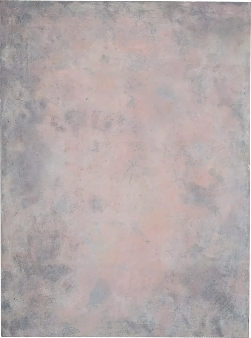 Bernward Heinze: Übermalung Indischrosa, 76,8 x 57 cm, Ölpastell auf Aquarellpapier