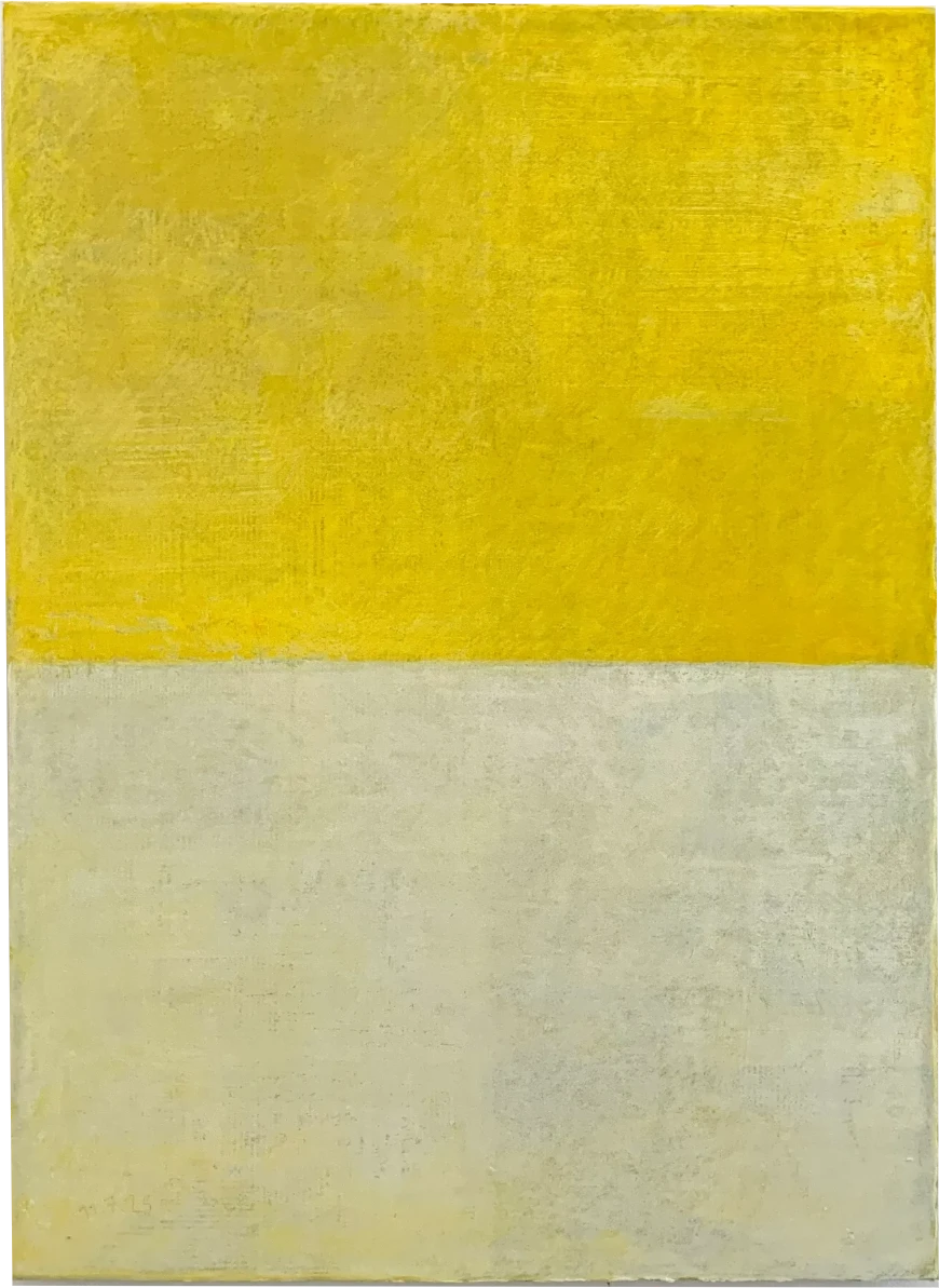 Bernward Heinze: Gelb und Weiß (beschmutzt), 76,6 x 56,6 cm, Ölpastell auf Büttenpapier