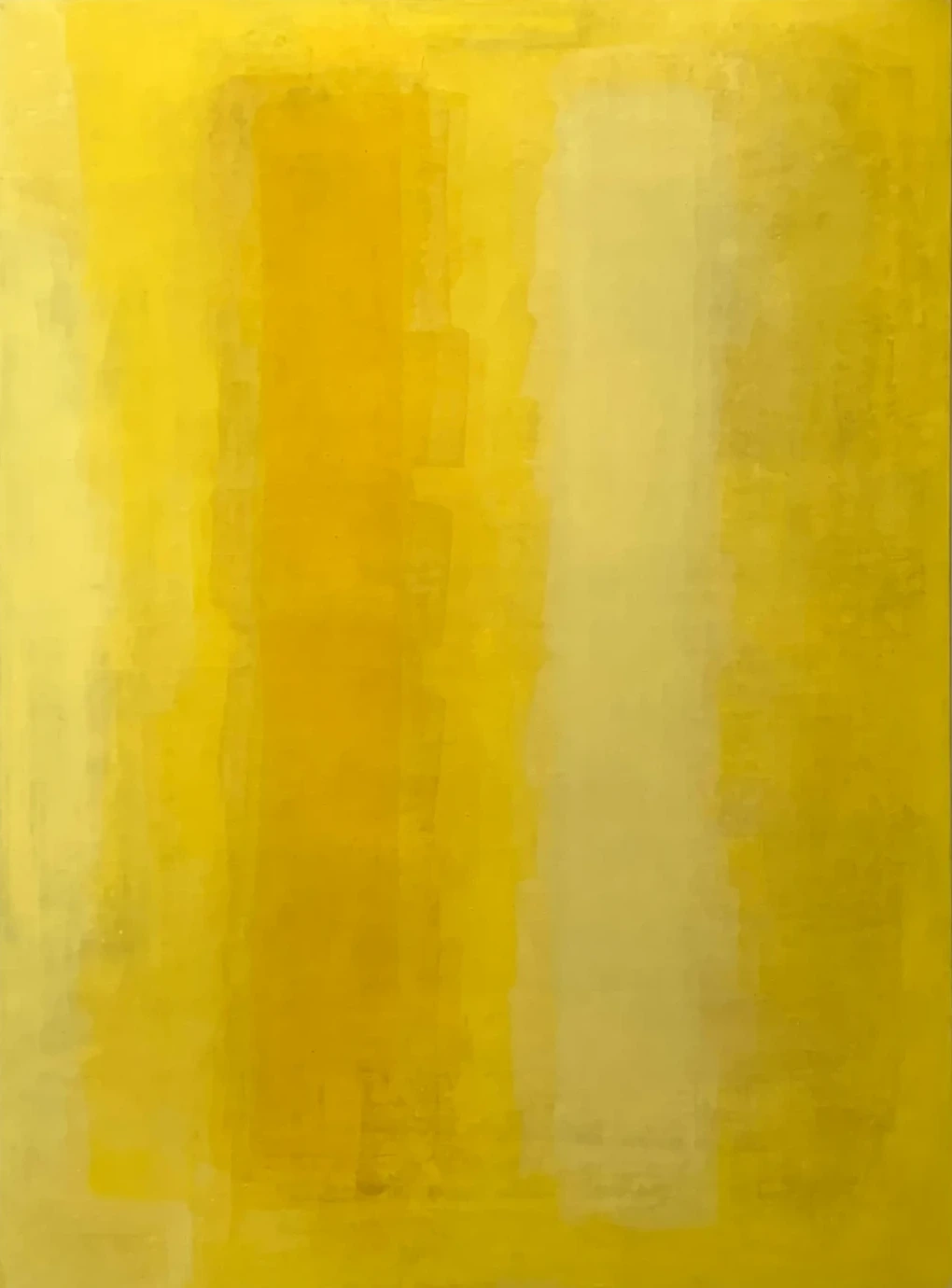 Bernward Heinze: Atmen mit Gelb, 130 x 100 cm, Ölfarbe auf Nessel